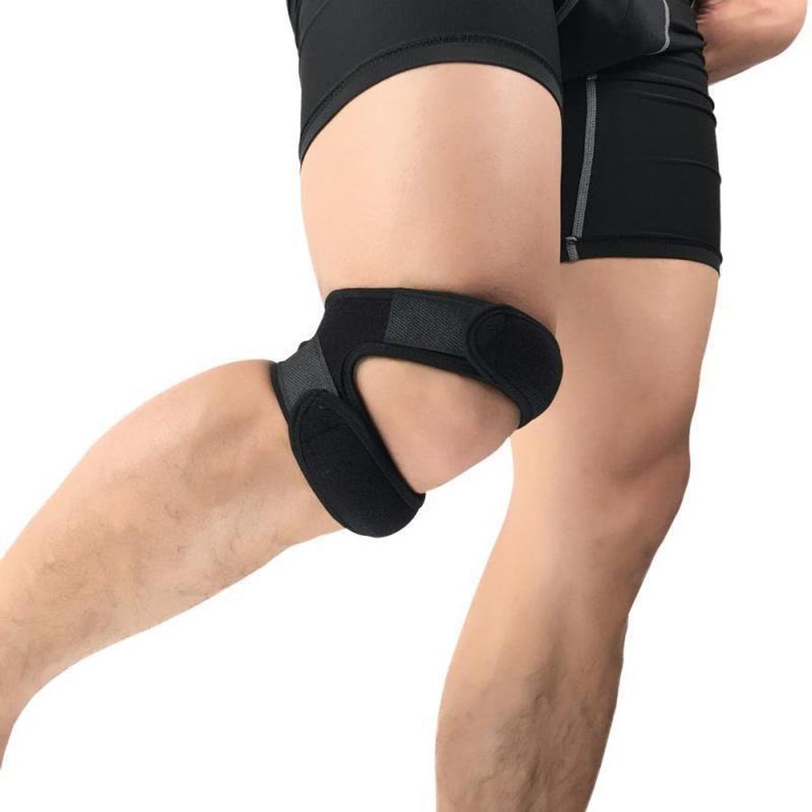 Dual Strap Knee Brace with Silicone Pads and Adjustable Compression