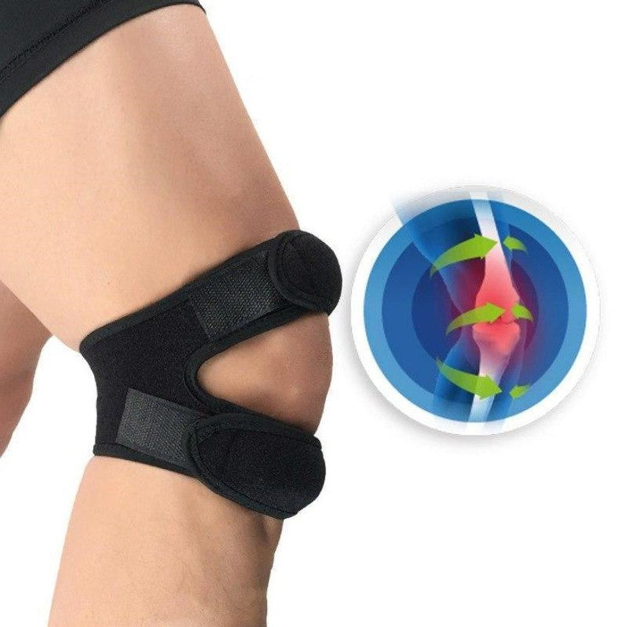 Dual Strap Knee Brace with Silicone Pads and Adjustable Compression