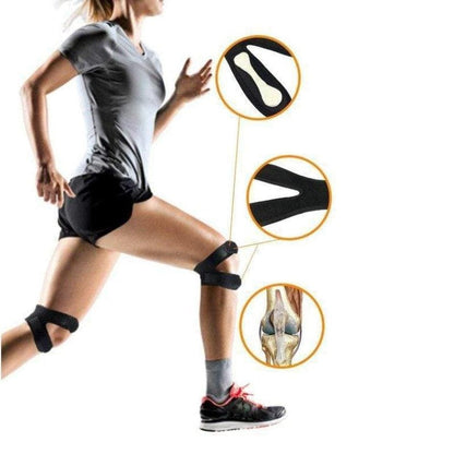 Dual Strap Knee Brace with Silicone Pads and Adjustable Compression