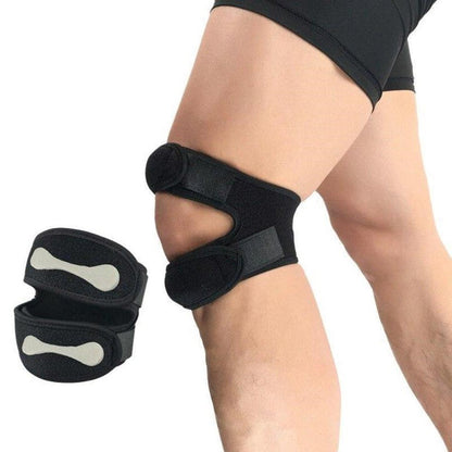 Dual Strap Knee Brace with Silicone Pads and Adjustable Compression