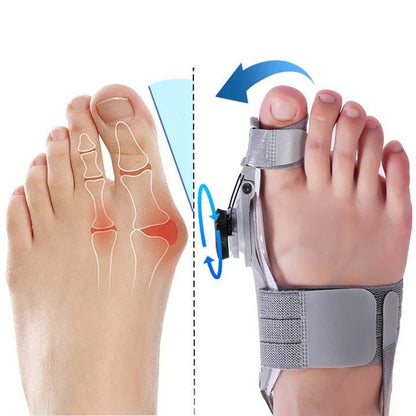 Adjustable Bunion Corrector with Twist Control and Heel Strap Support