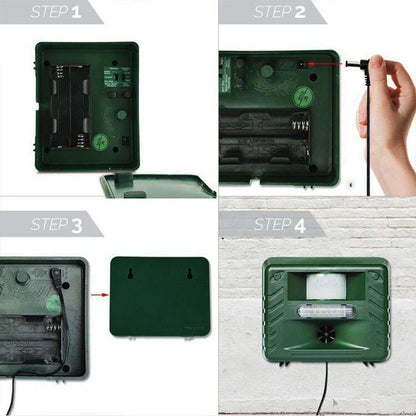 Ultrasonic Animal Repeller with Motion Sensor and 70ft Detection Range for Gardens