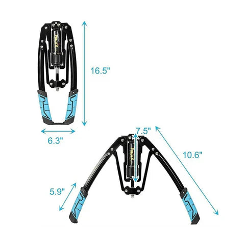 Adjustable Chest Exerciser with 20 Resistance Levels and Hydraulic Safety, Compact Folded Design