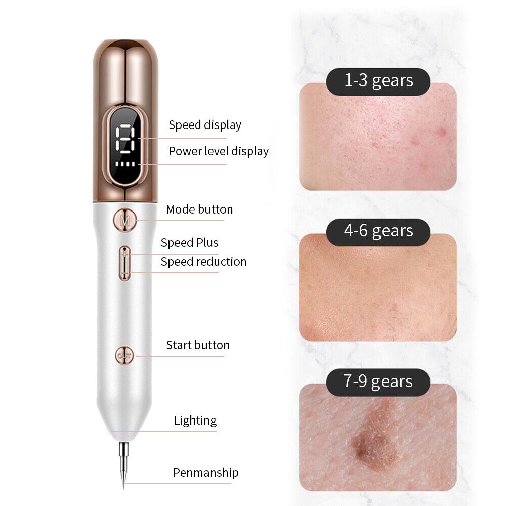 Plasma Spot Removal Pen with Adjustable Intensity and Interchangeable Tips