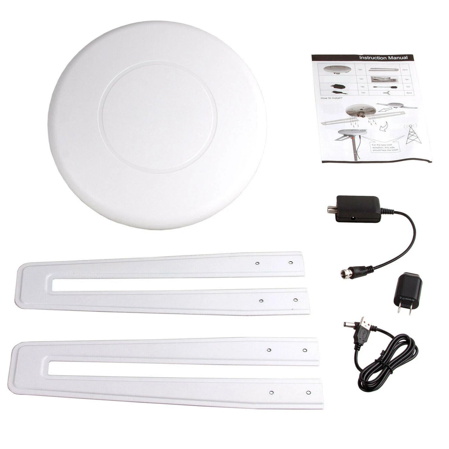 Digital Omnidirectional HDTV Antenna with 40ft Cable and Signal Filter for Local Channels