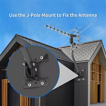 Motorized Outdoor TV Antenna with 360 Degree Rotation and Interference Filter, 33ft Cable