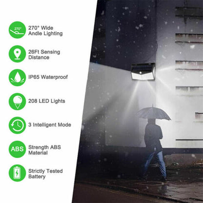 Solar Motion Sensor Light with 800 Lumens and 16.5ft Detection Range