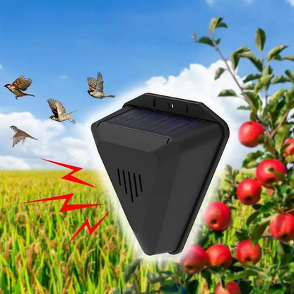 Solar Powered Bird Repeller with 13 Predator Sounds and Automatic Day Night Operation