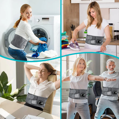 Cordless Lower Back Heating Pad with Vibration Massage and Red Light Therapy