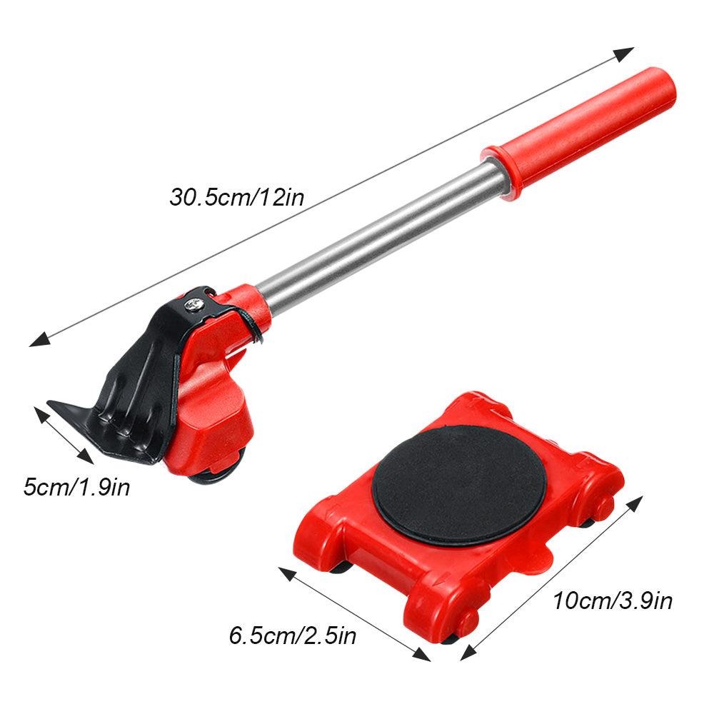 Heavy Duty Furniture Rollers with 360 Degree Wheels and Manual Lifting Bar